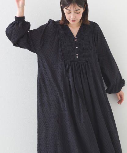 【OMNES】コットンドビーシャーリングワンピース【1525-9125】