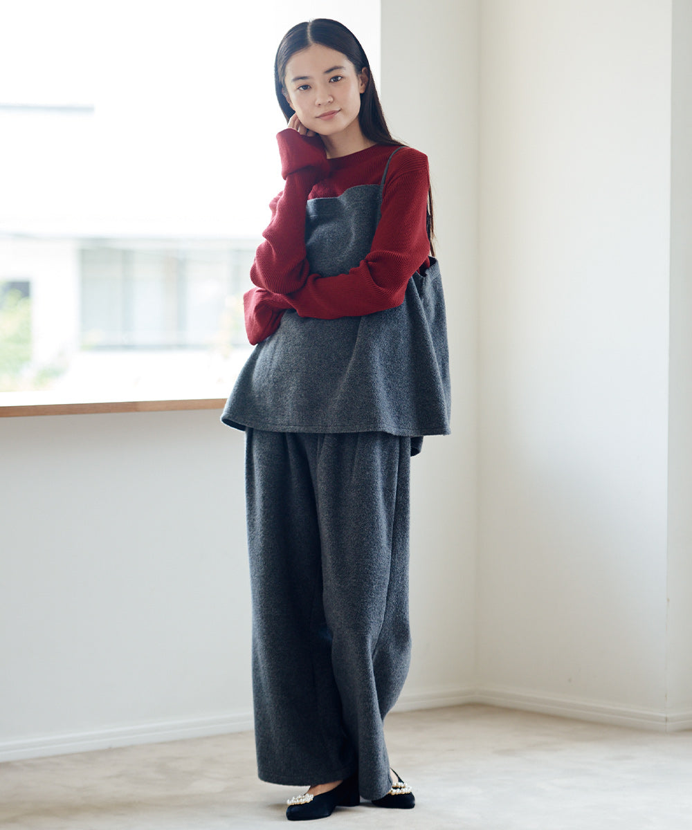 【OMNES】ハイゲージリブニットフレアスリーブプルオーバー【253W427OMN063】