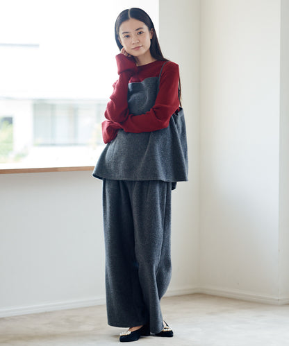 【OMNES】ハイゲージリブニットフレアスリーブプルオーバー【253W427OMN063】