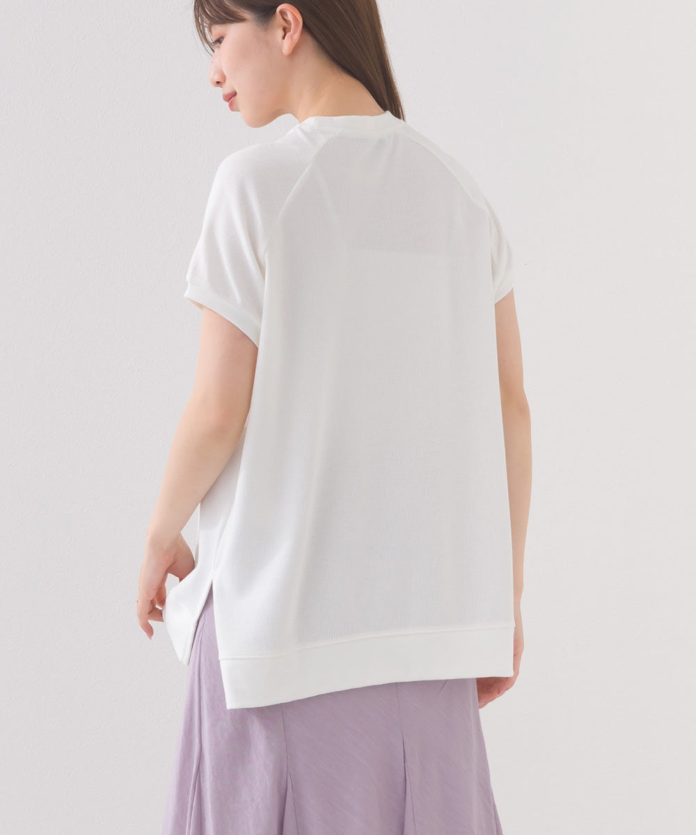 【OMNES】接触冷感 裾スリット半袖プルオーバー【252W427OMN004】