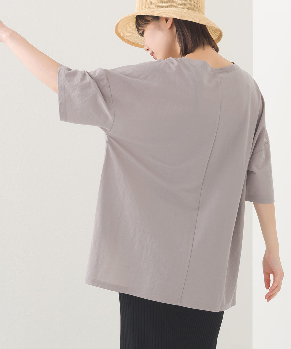 【OMNES】接触冷感 オーバーサイズ半袖プルオーバーTシャツ【252W427OMN006】
