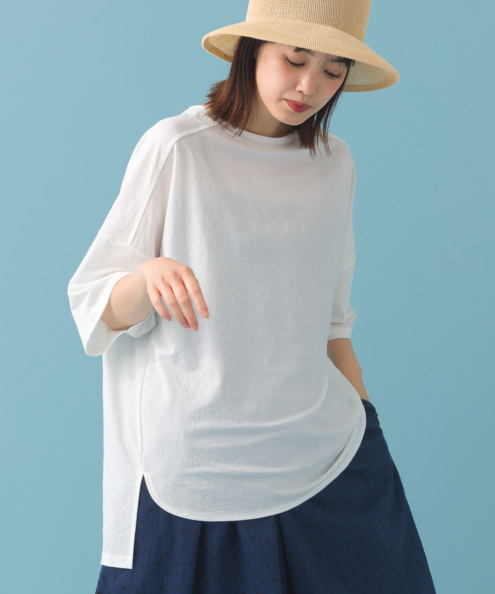 【OMNES】接触冷感 オーバーサイズ半袖プルオーバーTシャツ【252W427OMN006】