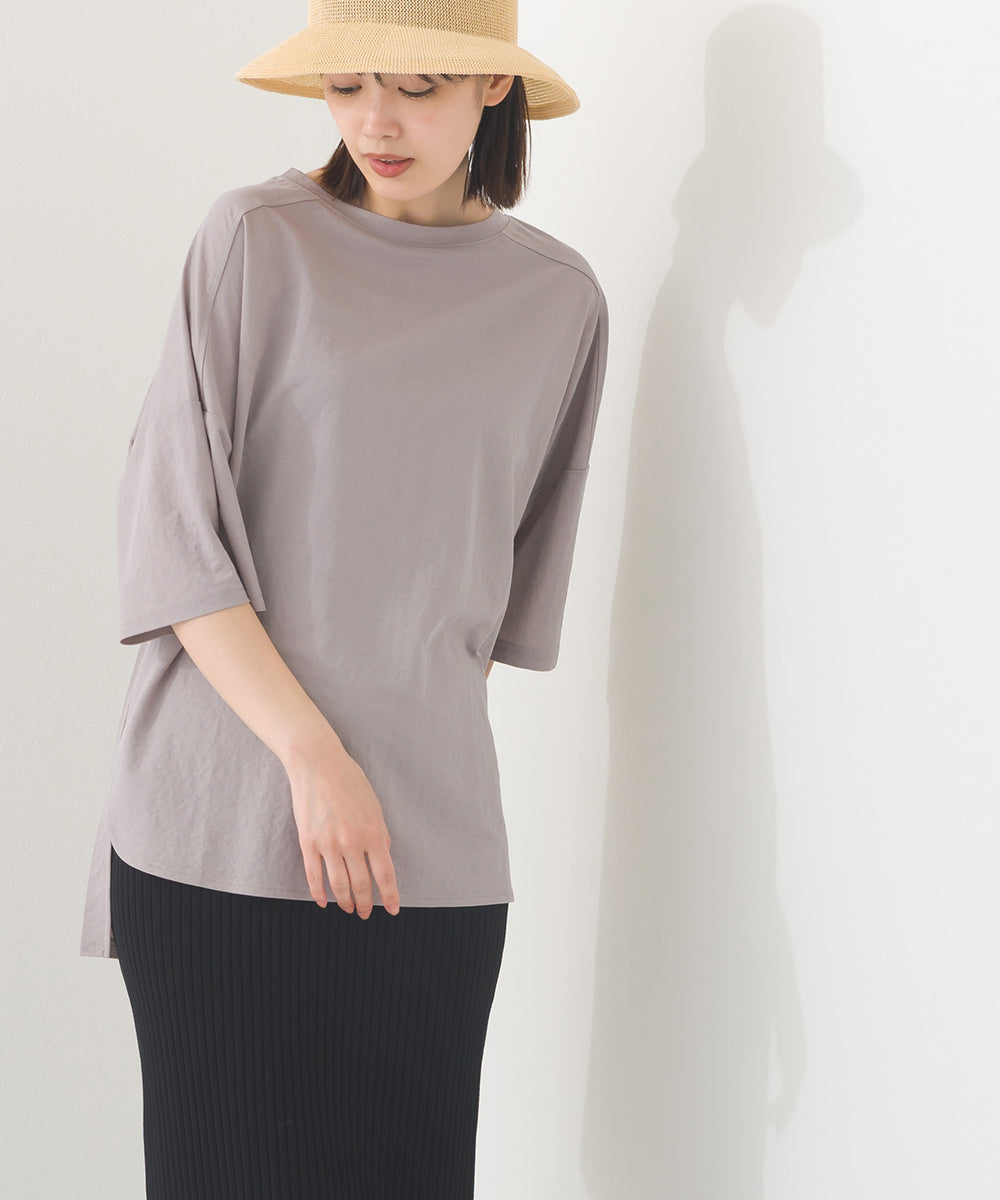 【OMNES】接触冷感 オーバーサイズ半袖プルオーバーTシャツ【252W427OMN006】