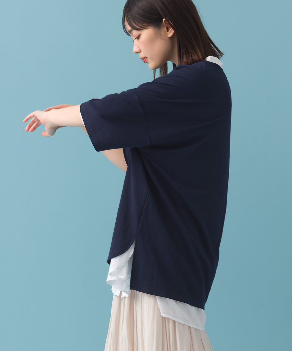 【OMNES】接触冷感 オーバーサイズ半袖プルオーバーTシャツ【252W427OMN006】