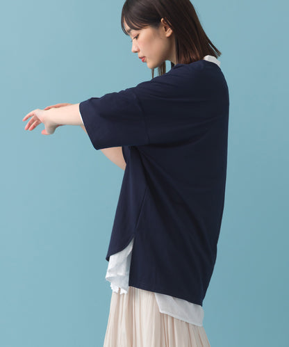 【OMNES】接触冷感 オーバーサイズ半袖プルオーバーTシャツ【252W427OMN006】