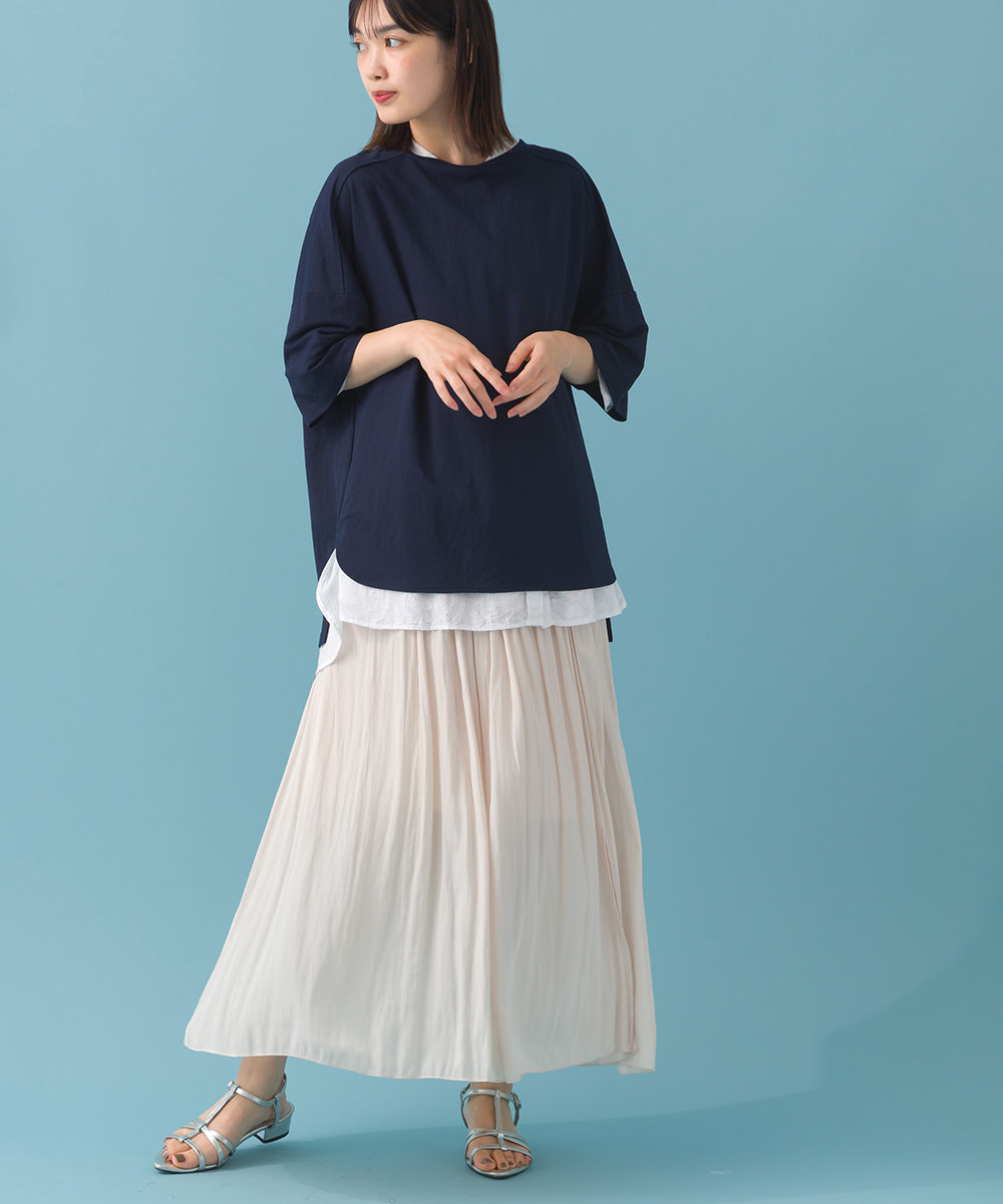 【OMNES】接触冷感 オーバーサイズ半袖プルオーバーTシャツ【252W427OMN006】