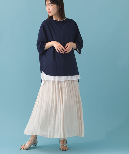 【OMNES】接触冷感 オーバーサイズ半袖プルオーバーTシャツ【252W427OMN006】