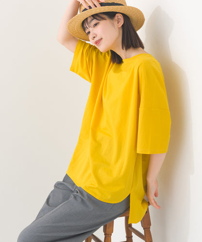【OMNES】接触冷感 オーバーサイズ半袖プルオーバーTシャツ【252W427OMN006】