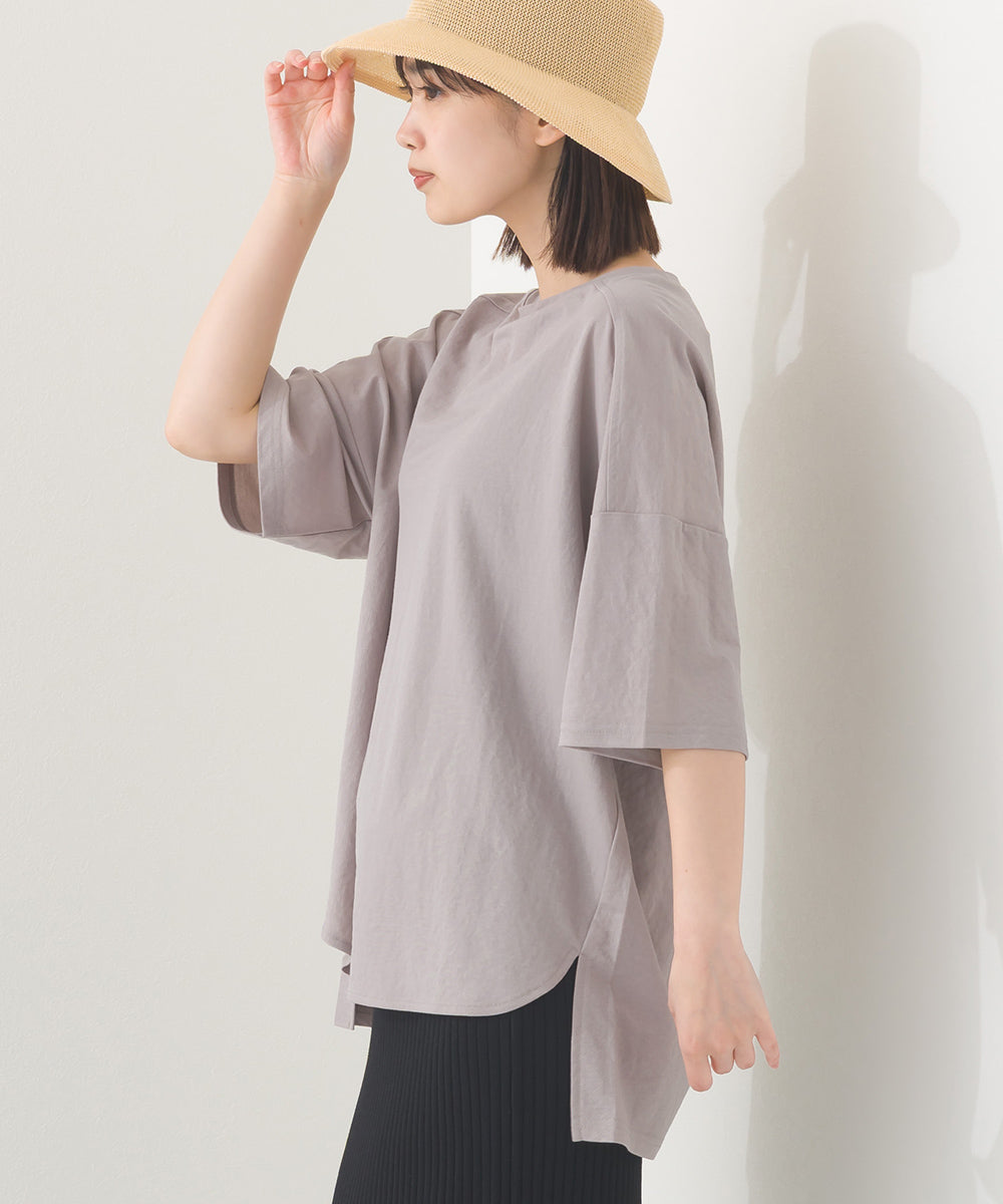 【OMNES】接触冷感 オーバーサイズ半袖プルオーバーTシャツ【252W427OMN006】