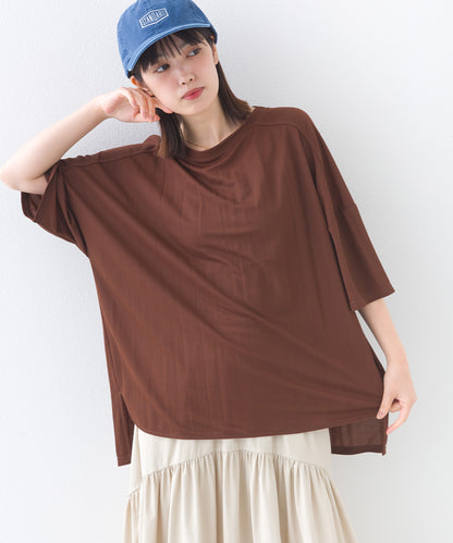 【OMNES】接触冷感 オーバーサイズ半袖プルオーバーTシャツ【252W427OMN006】