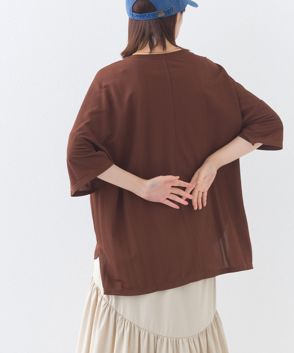 【OMNES】接触冷感 オーバーサイズ半袖プルオーバーTシャツ【252W427OMN006】