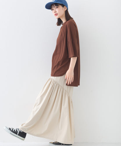 【OMNES】接触冷感 オーバーサイズ半袖プルオーバーTシャツ【252W427OMN006】