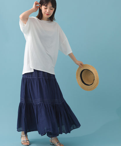 【OMNES】接触冷感 オーバーサイズ半袖プルオーバーTシャツ【252W427OMN006】