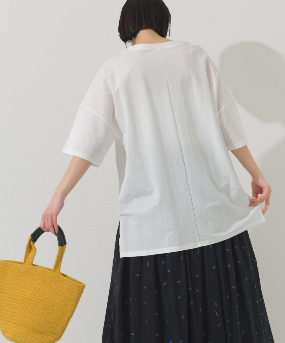 【OMNES】接触冷感 オーバーサイズ半袖プルオーバーTシャツ【252W427OMN006】