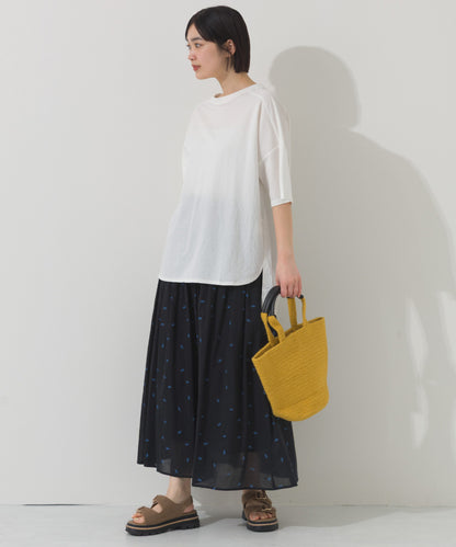 【OMNES】接触冷感 オーバーサイズ半袖プルオーバーTシャツ【252W427OMN006】