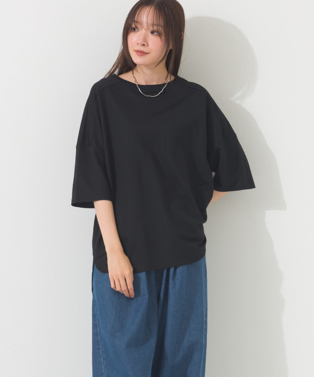 【OMNES】接触冷感 オーバーサイズ半袖プルオーバーTシャツ【252W427OMN006】