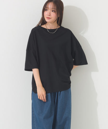 【OMNES】接触冷感 オーバーサイズ半袖プルオーバーTシャツ【252W427OMN006】