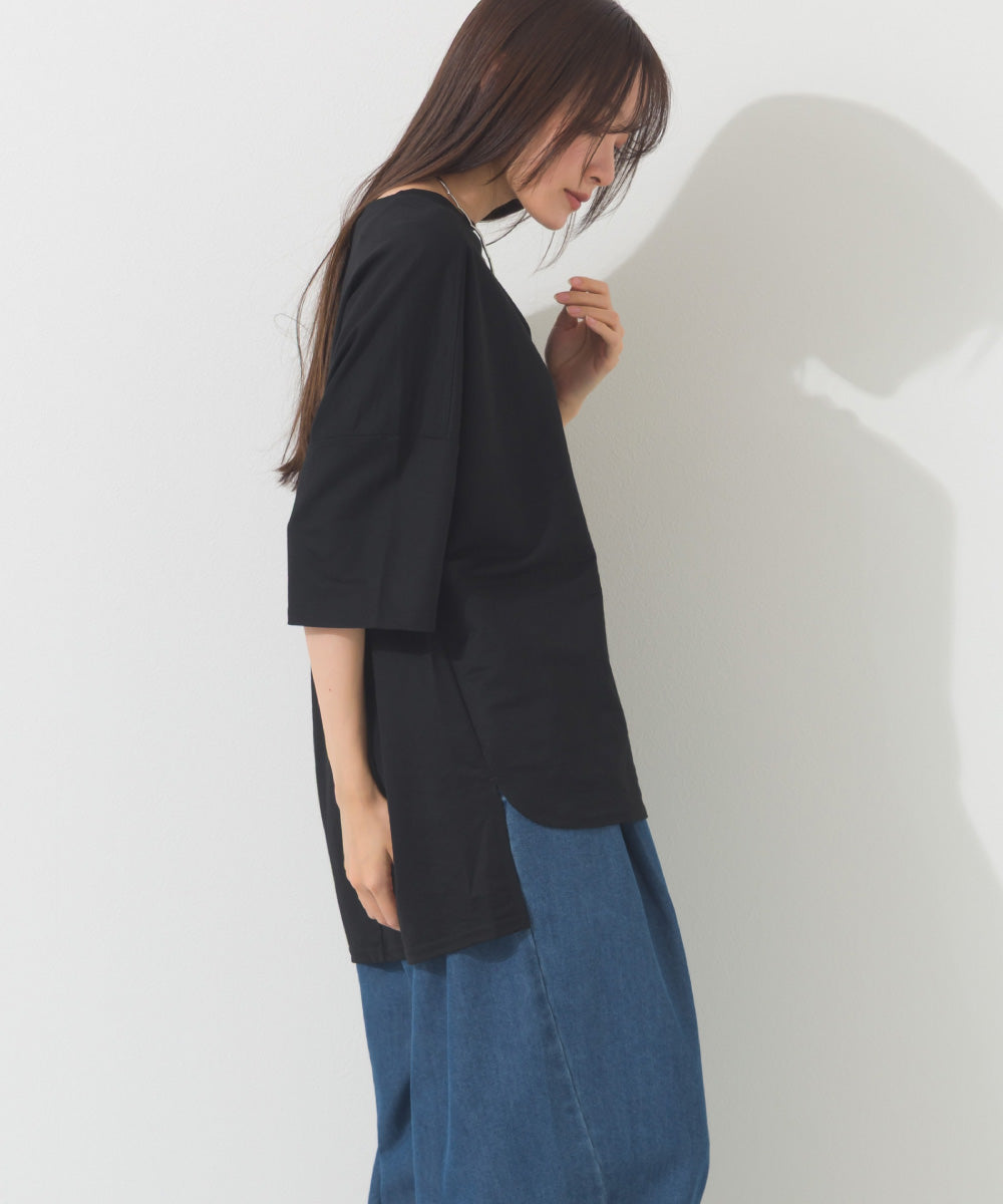 【OMNES】接触冷感 オーバーサイズ半袖プルオーバーTシャツ【252W427OMN006】