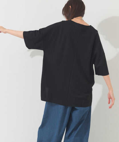 【OMNES】接触冷感 オーバーサイズ半袖プルオーバーTシャツ【252W427OMN006】