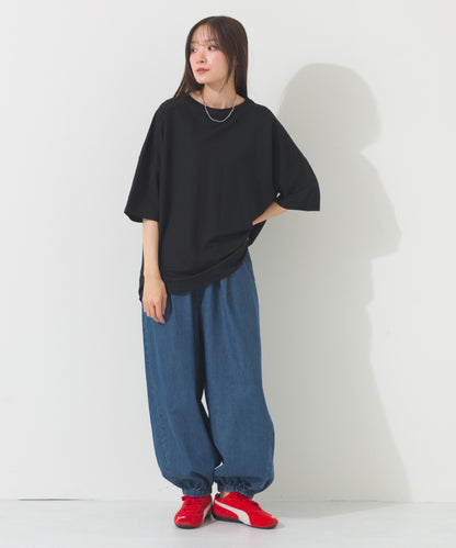 【OMNES】接触冷感 オーバーサイズ半袖プルオーバーTシャツ【252W427OMN006】
