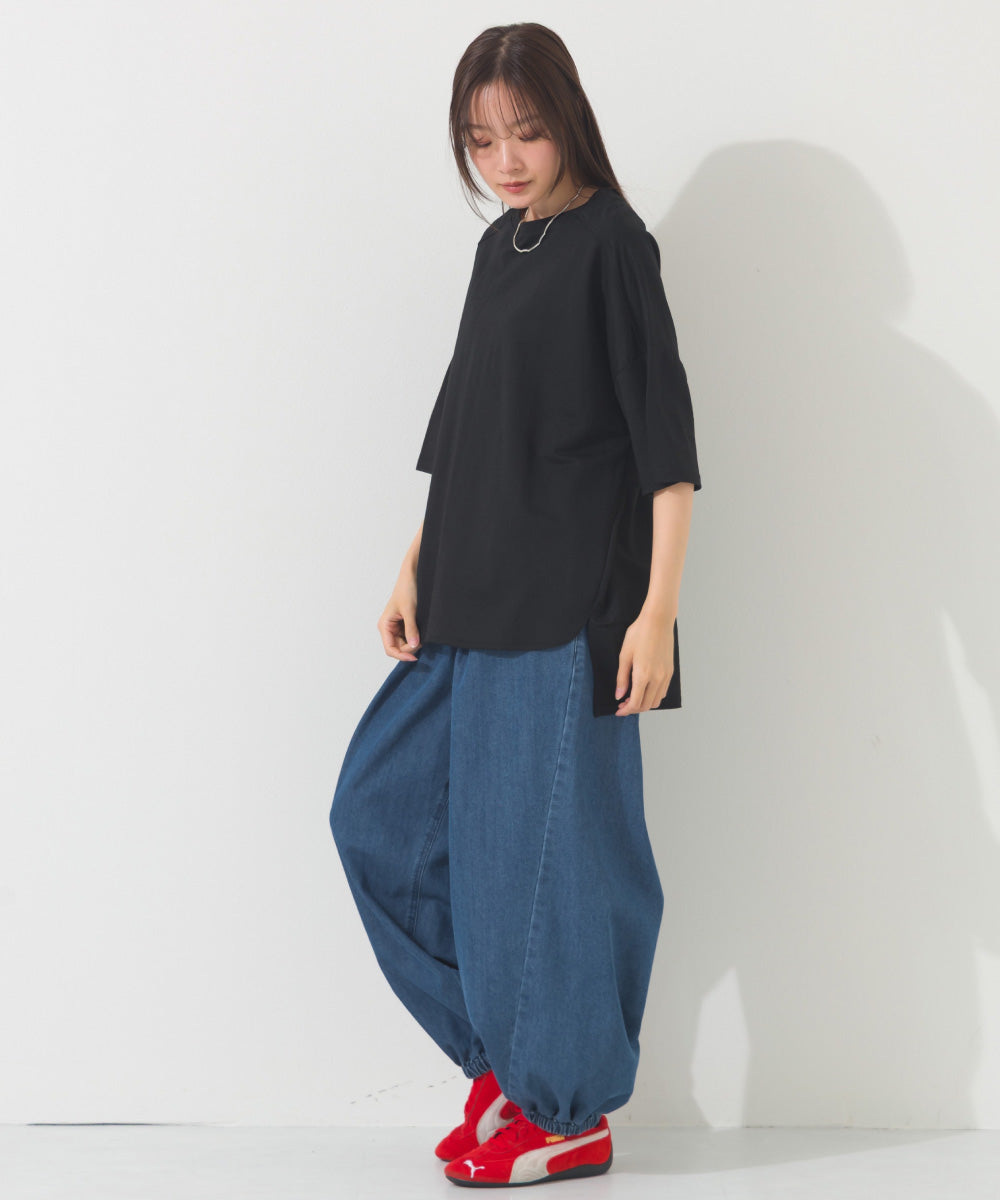【OMNES】接触冷感 オーバーサイズ半袖プルオーバーTシャツ【252W427OMN006】