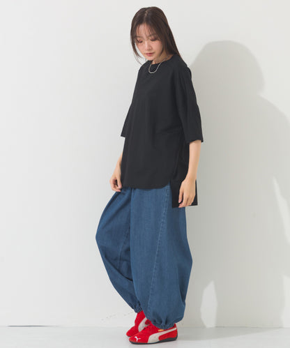 【OMNES】接触冷感 オーバーサイズ半袖プルオーバーTシャツ【252W427OMN006】