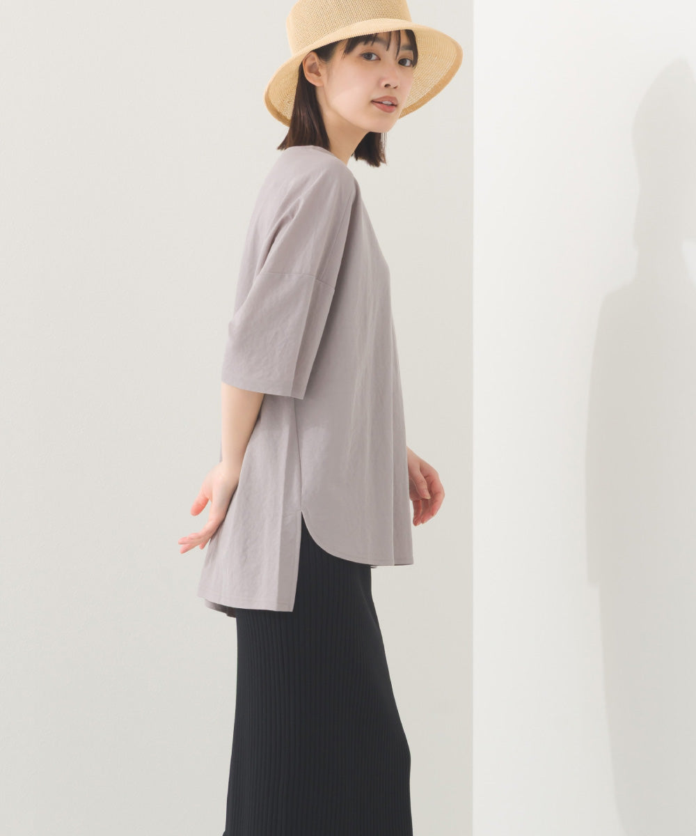 【OMNES】接触冷感 オーバーサイズ半袖プルオーバーTシャツ【252W427OMN006】