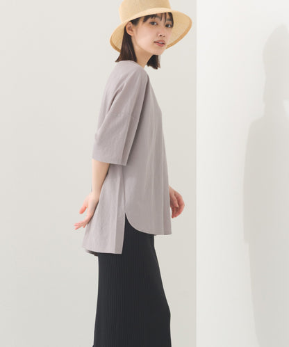 【OMNES】接触冷感 オーバーサイズ半袖プルオーバーTシャツ【252W427OMN006】