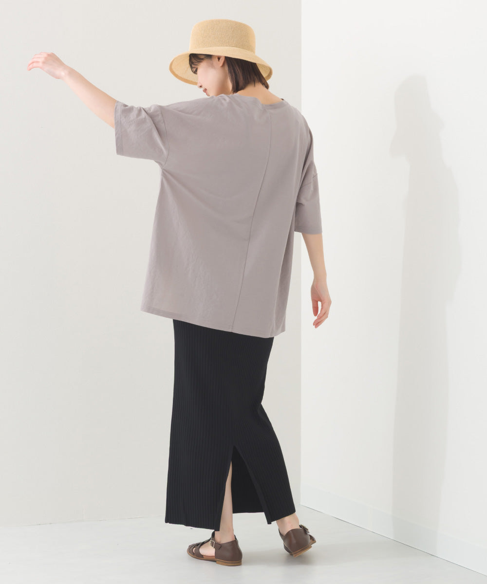 【OMNES】接触冷感 オーバーサイズ半袖プルオーバーTシャツ【252W427OMN006】