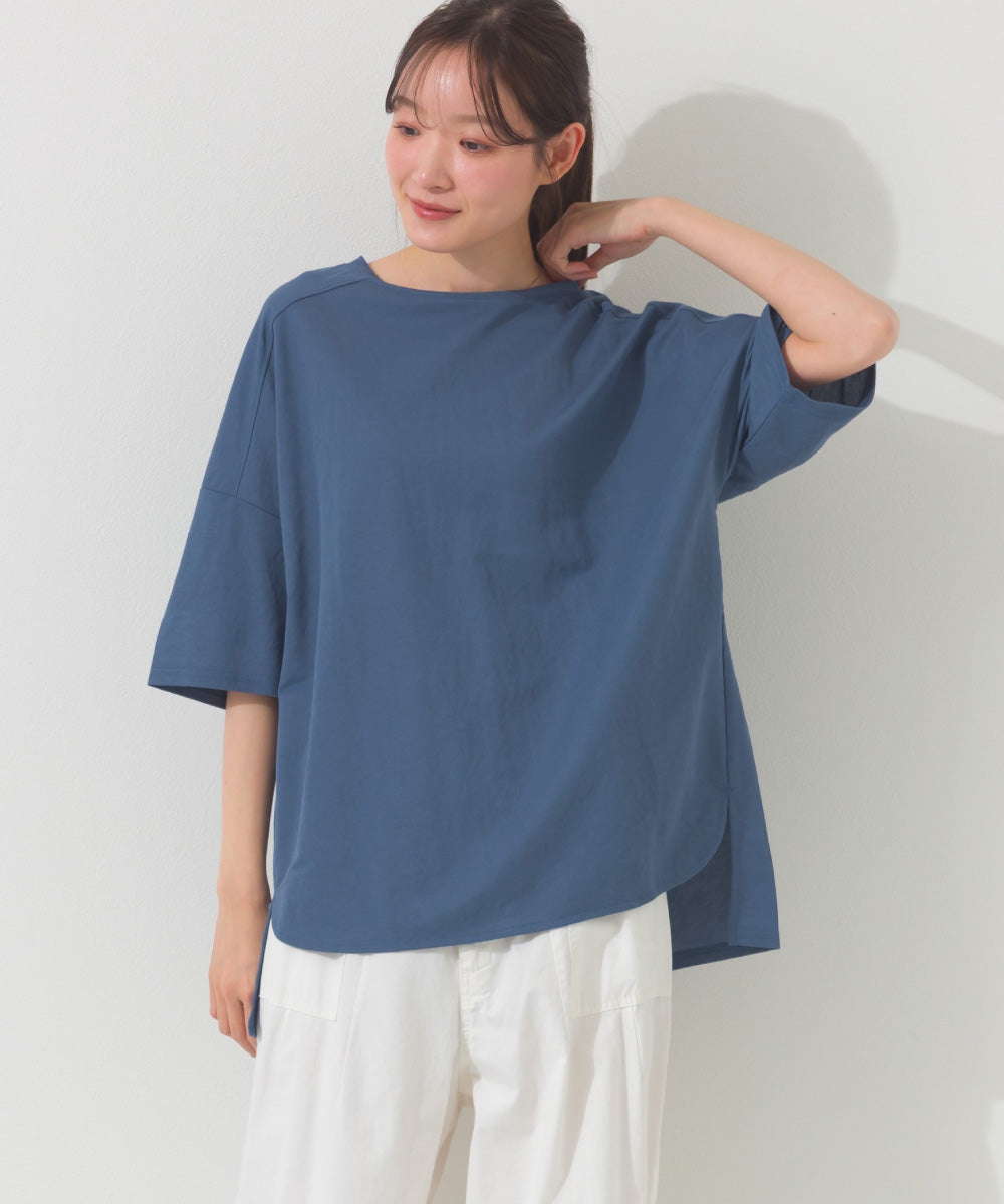 【OMNES】接触冷感 オーバーサイズ半袖プルオーバーTシャツ【252W427OMN006】
