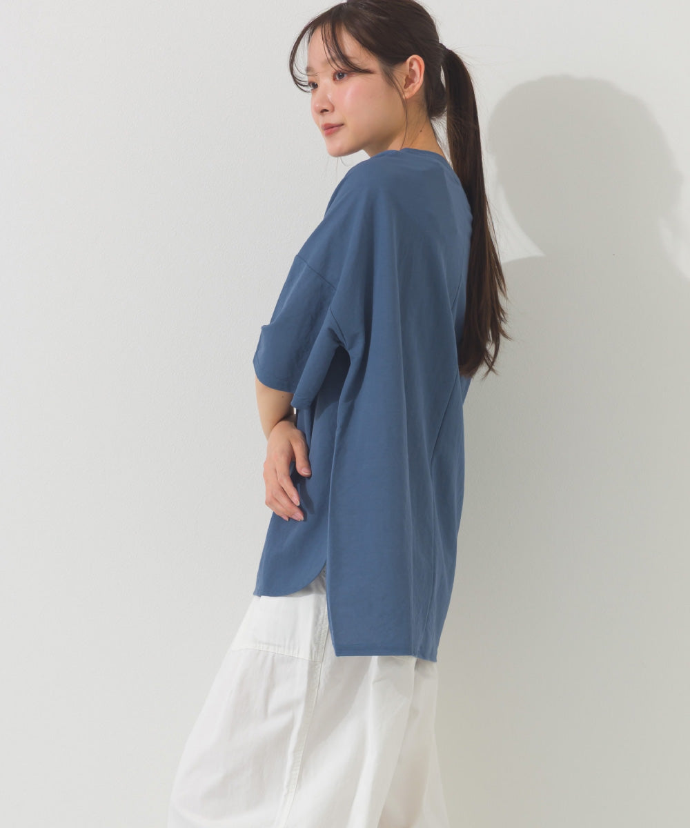 【OMNES】接触冷感 オーバーサイズ半袖プルオーバーTシャツ【252W427OMN006】