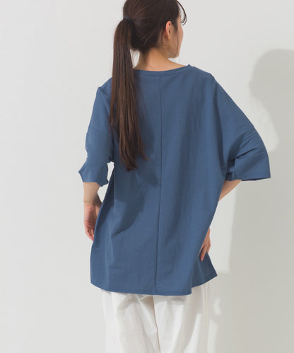 【OMNES】接触冷感 オーバーサイズ半袖プルオーバーTシャツ【252W427OMN006】