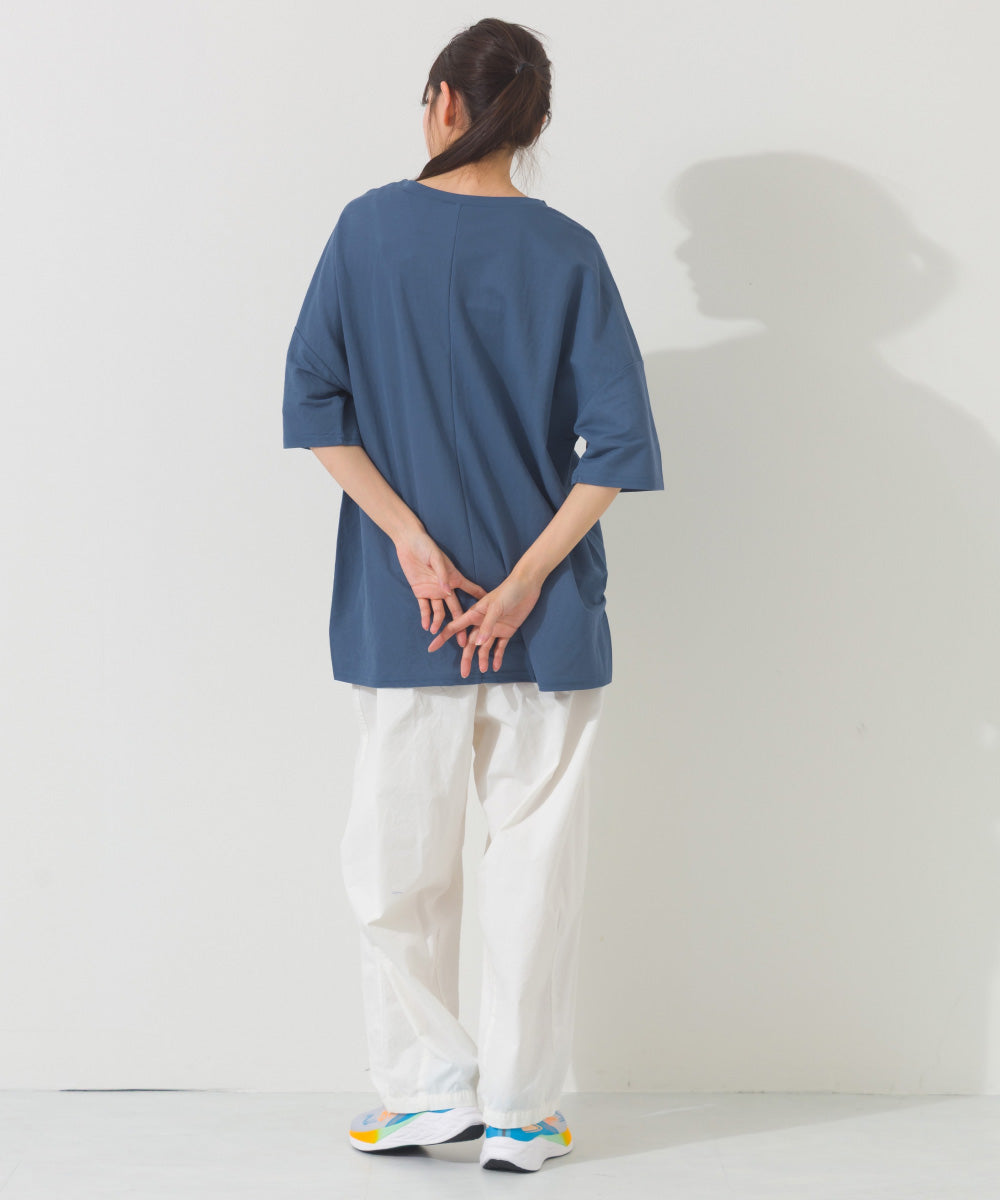 【OMNES】接触冷感 オーバーサイズ半袖プルオーバーTシャツ【252W427OMN006】