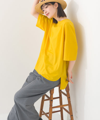 【OMNES】接触冷感 オーバーサイズ半袖プルオーバーTシャツ【252W427OMN006】