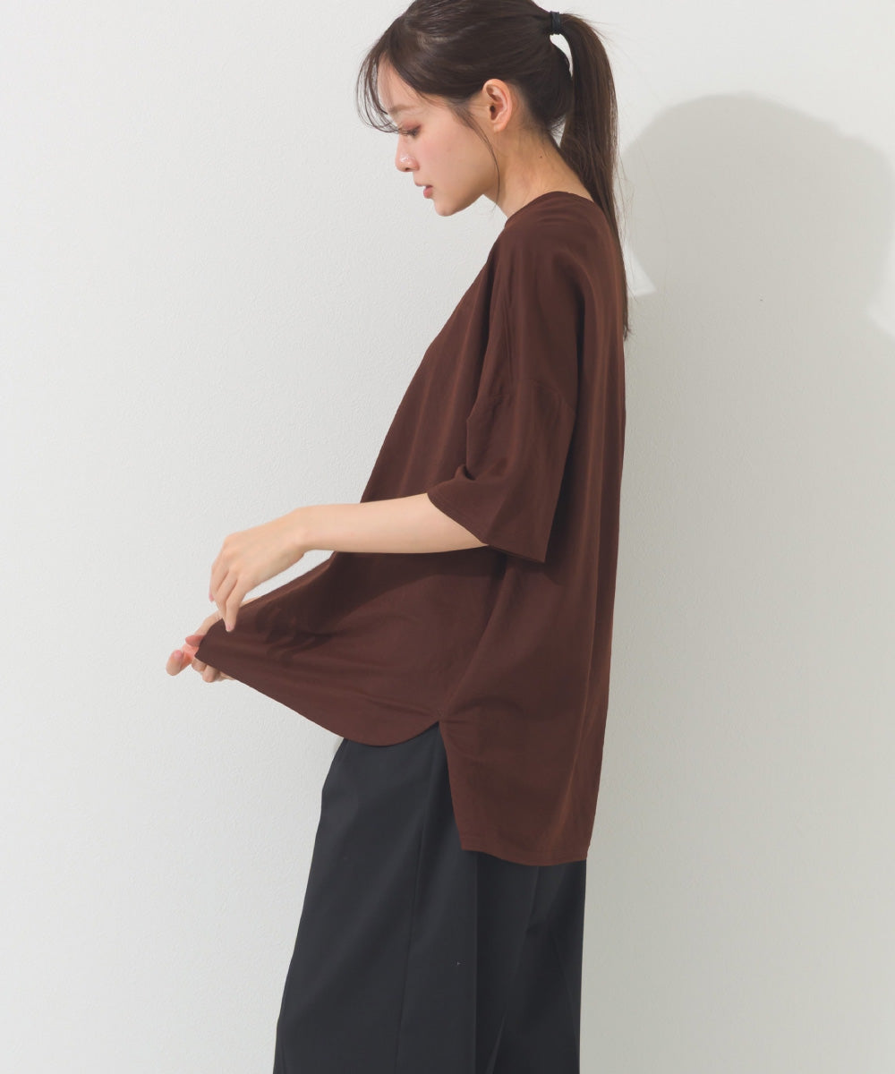 【OMNES】接触冷感 オーバーサイズ半袖プルオーバーTシャツ【252W427OMN006】