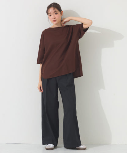 【OMNES】接触冷感 オーバーサイズ半袖プルオーバーTシャツ【252W427OMN006】