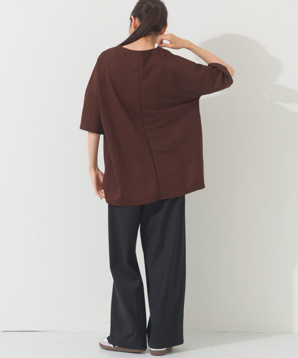 【OMNES】接触冷感 オーバーサイズ半袖プルオーバーTシャツ【252W427OMN006】