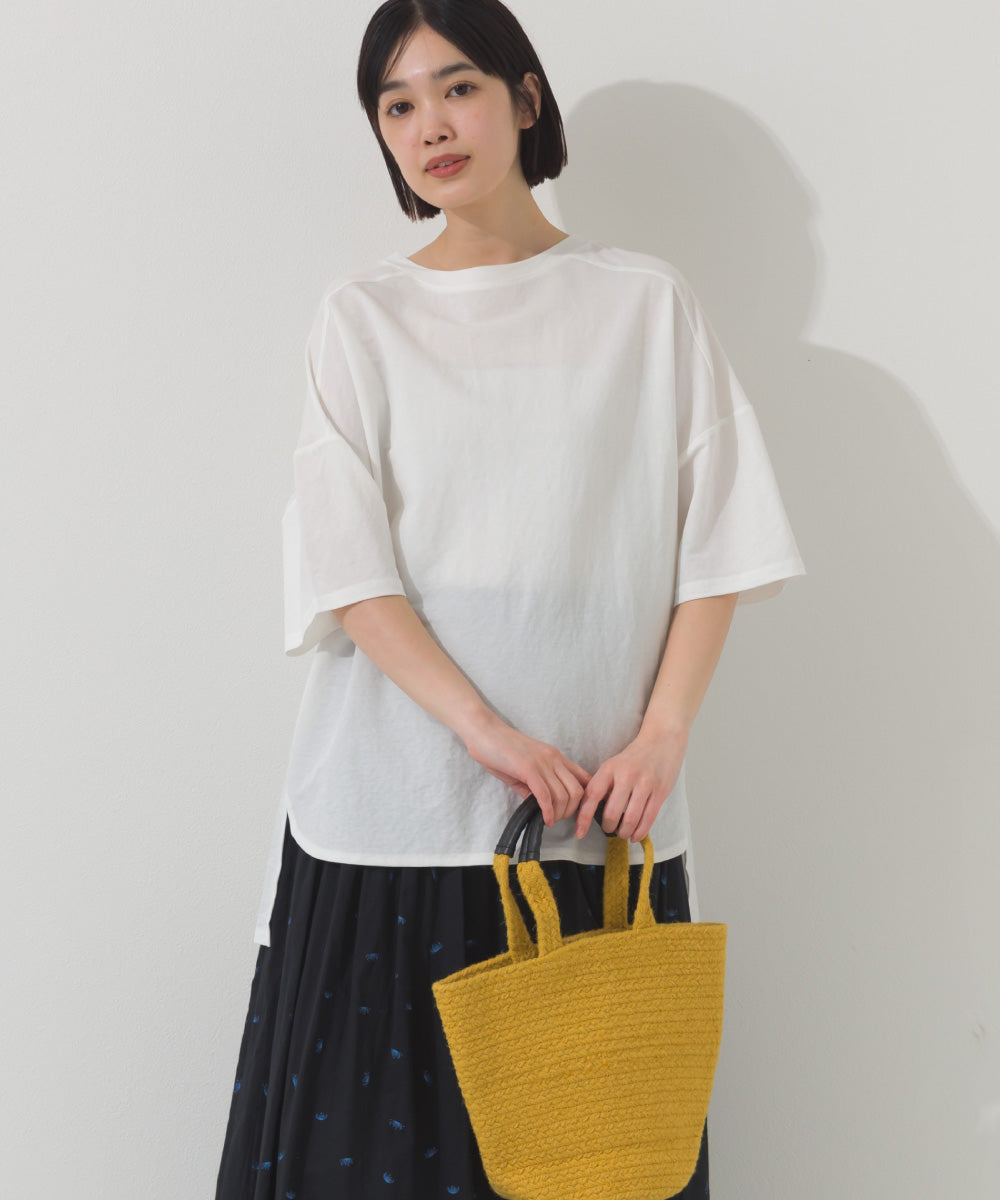 【OMNES】接触冷感 オーバーサイズ半袖プルオーバーTシャツ【252W427OMN006】