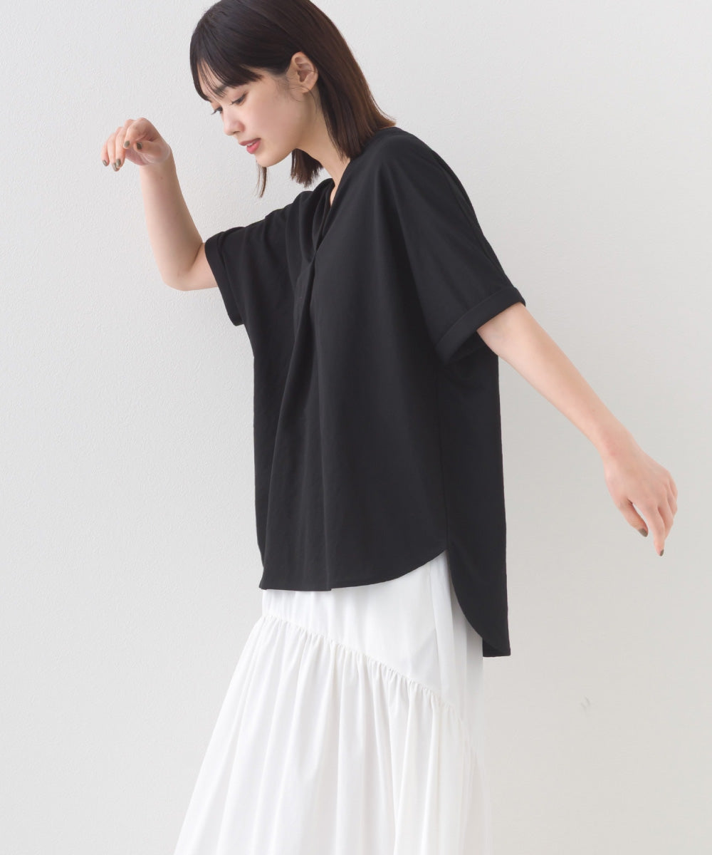 【OMNES】接触冷感 スキッパーブラウス【252W427OMN007】