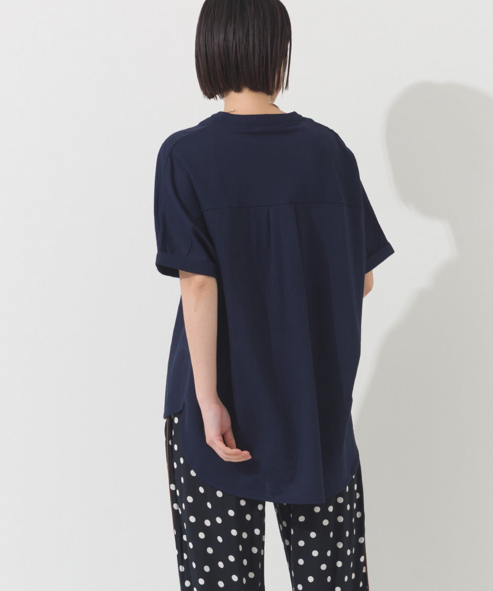 【OMNES】接触冷感 スキッパーブラウス【252W427OMN007】
