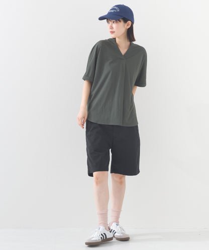 【OMNES】接触冷感 スキッパーブラウス【252W427OMN007】