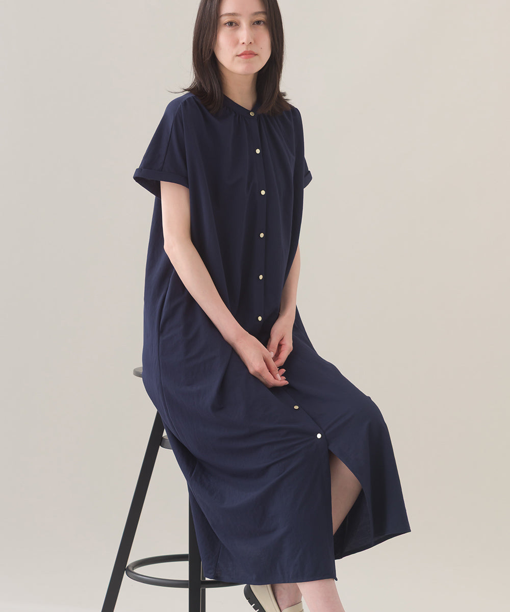 【OMNES】接触冷感 前開きシャツワンピース【252W427OMN008】