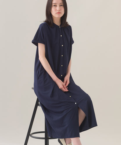 【OMNES】接触冷感 前開きシャツワンピース【252W427OMN008】