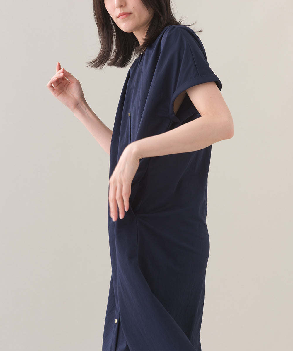 【OMNES】接触冷感 前開きシャツワンピース【252W427OMN008】
