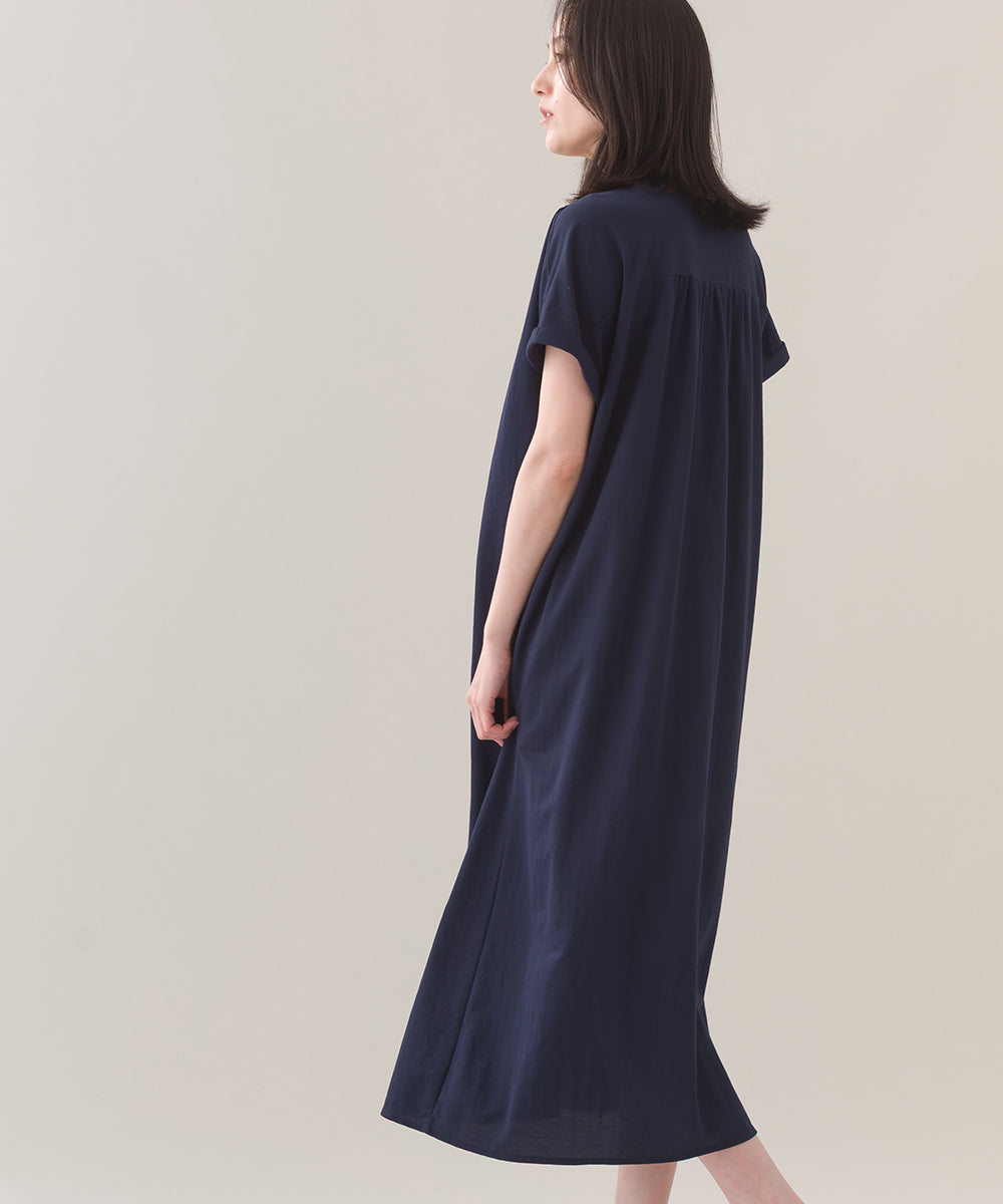 【OMNES】接触冷感 前開きシャツワンピース【252W427OMN008】