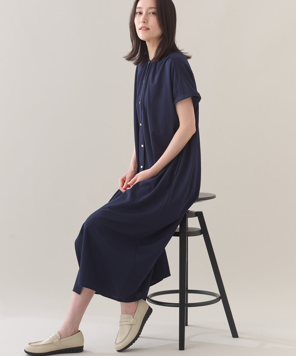 【OMNES】接触冷感 前開きシャツワンピース【252W427OMN008】