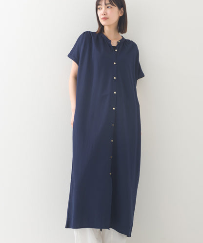 【OMNES】接触冷感 前開きシャツワンピース【252W427OMN008】