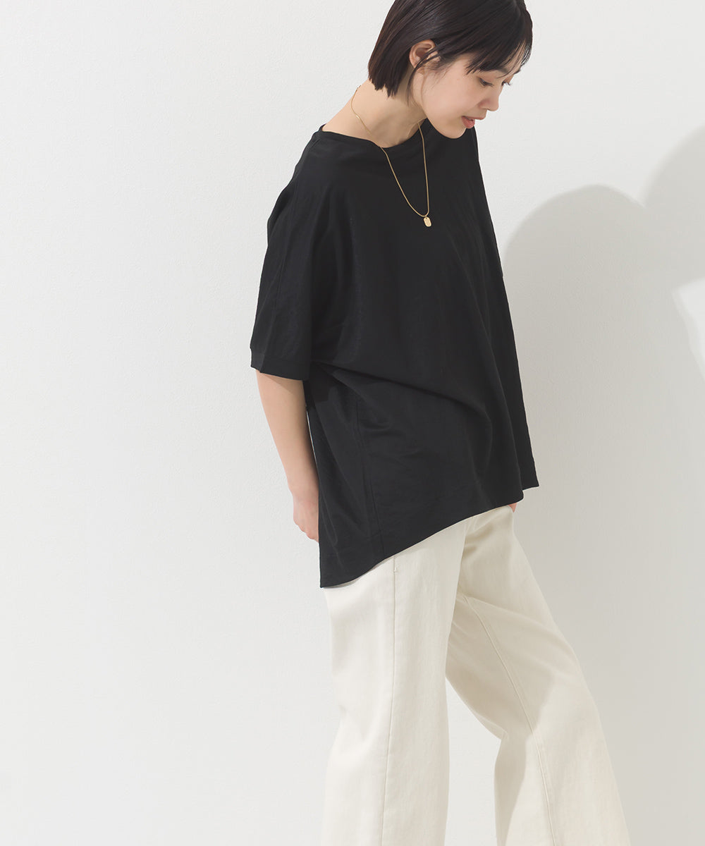 【OMNES】接触冷感ビッグシルエットプルオーバー半袖Tシャツ【252W427OMN009】