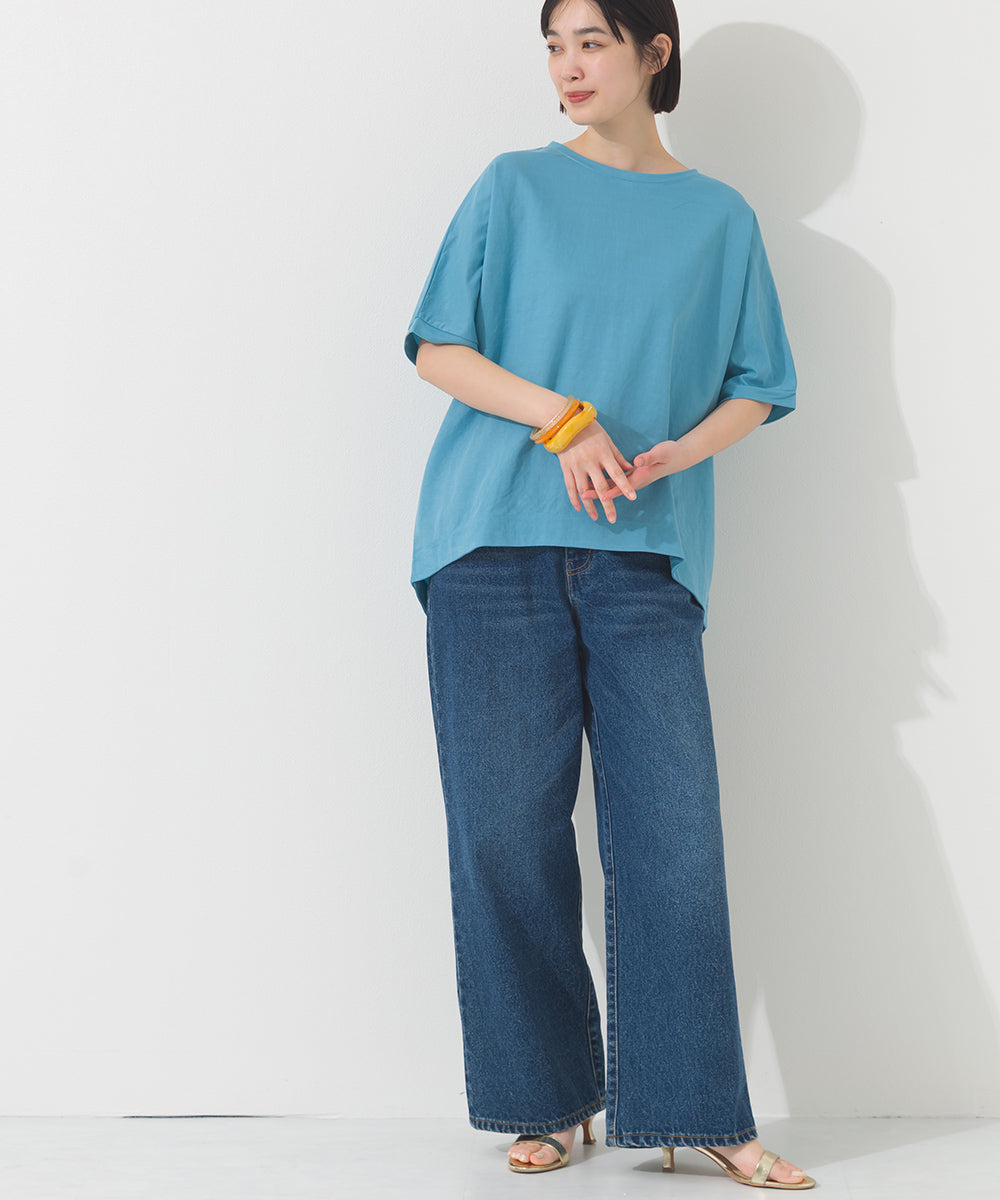 【OMNES】接触冷感ビッグシルエットプルオーバー半袖Tシャツ【252W427OMN009】