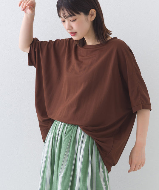 【OMNES】接触冷感ビッグシルエットプルオーバー半袖Tシャツ【252W427OMN009】